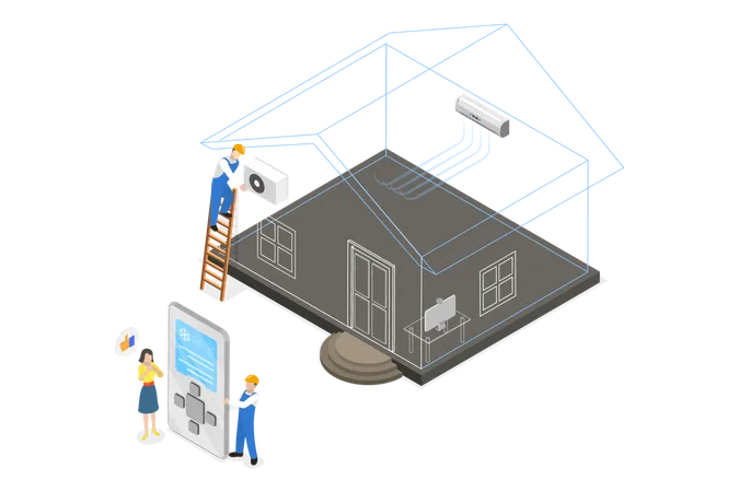 Sistema de ar condicionado  Ilustração