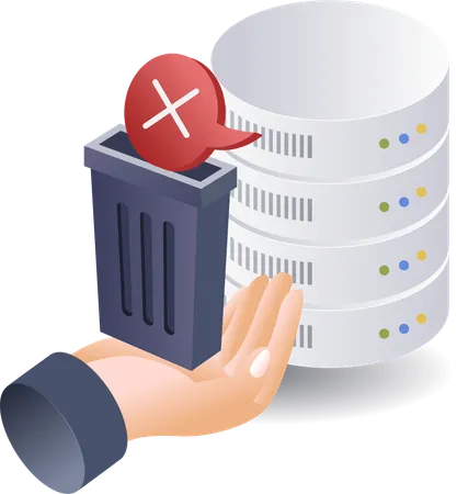 Sistema de base de datos de basura  Ilustración