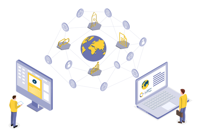 Sistema de educação on-line  Ilustração