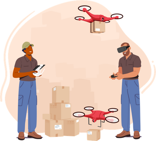 Sistema de entrega de drones  Ilustración
