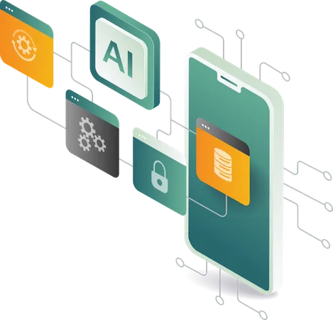 Sistema de inteligencia artificial para teléfonos inteligentes  Ilustración