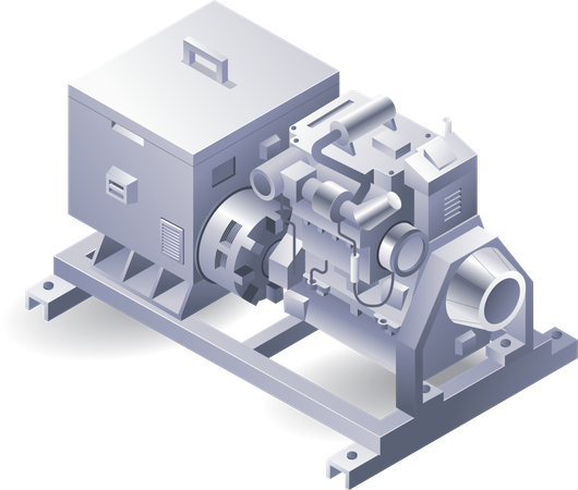 Grande sistema de máquina industrial de água resfriada HVAC  Ilustração