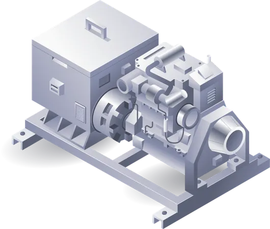 Grande sistema de máquina industrial de água resfriada HVAC  Ilustração