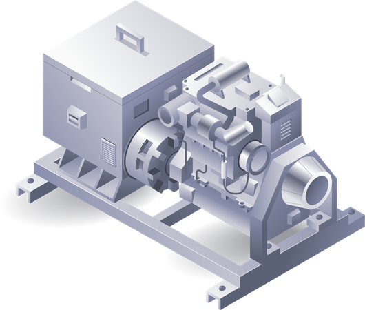 Sistema de máquina industrial de agua refrigerada por HVAC grande  Ilustración