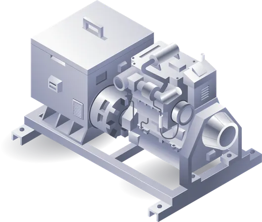 Sistema de máquina industrial de agua refrigerada por HVAC grande  Ilustración