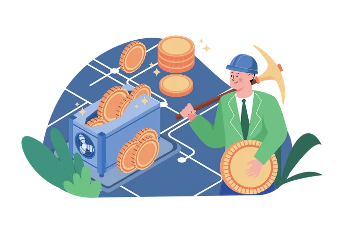 Sistema de mineração de bitcoin  Ilustração
