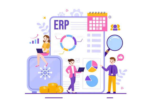 Sistema de planejamento de recursos empresariais  Ilustração