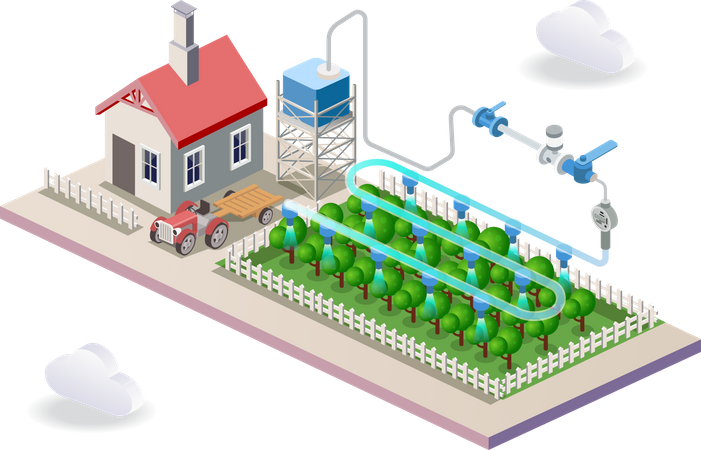 Sistema de rega automatizado  Ilustração