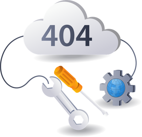 Sistema de reparo de erros 404  Illustration