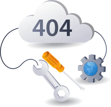 Sistema de reparo de erros 404  Illustration