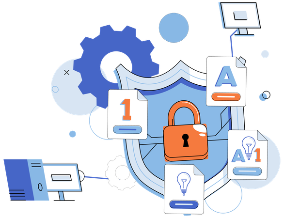 Sistema de seguridad cibernética  Ilustración