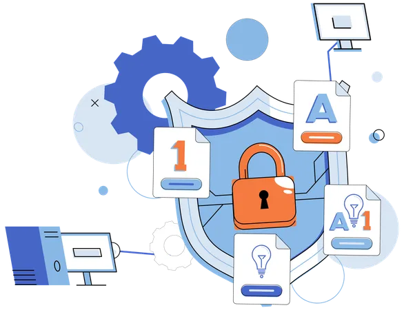 Sistema de seguridad cibernética  Ilustración