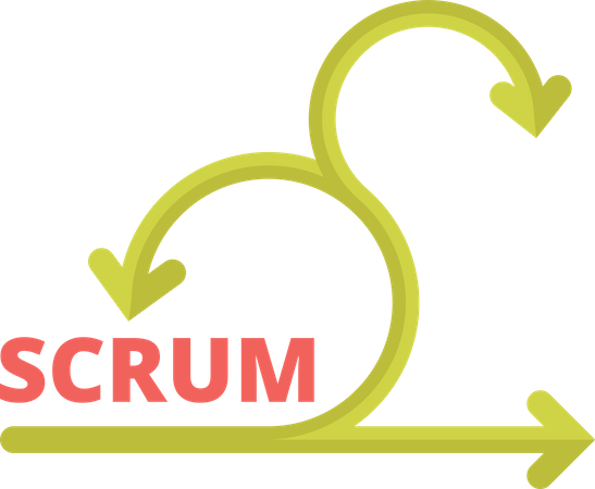 Gestión del tiempo de los procesos de negocio del sistema Scrum.  Ilustración