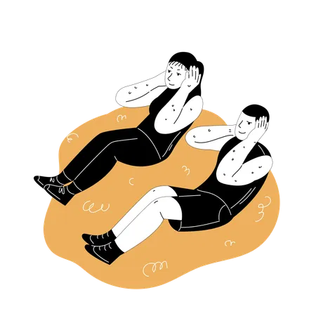 Sit-ups machen  Illustration