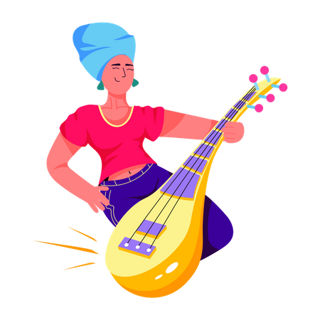 Sitarist  Illustration