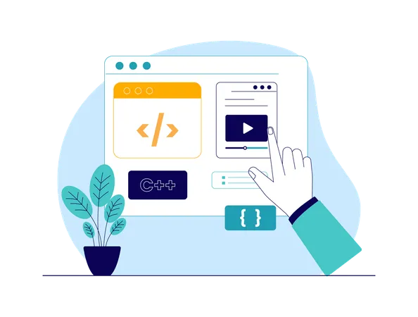 Vídeo de codificação de site  Ilustração