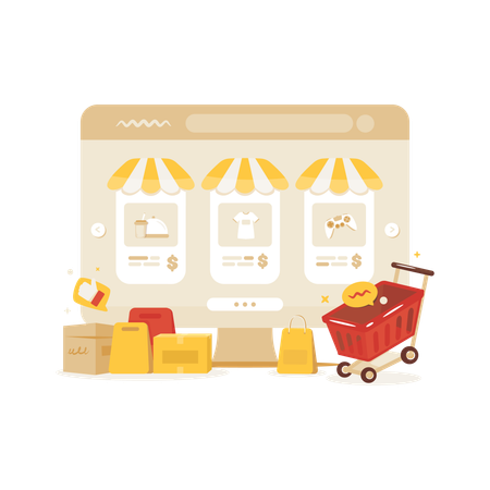 Site de compras on-line  Ilustração