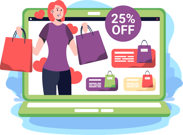 Site de compras on-line  Ilustração