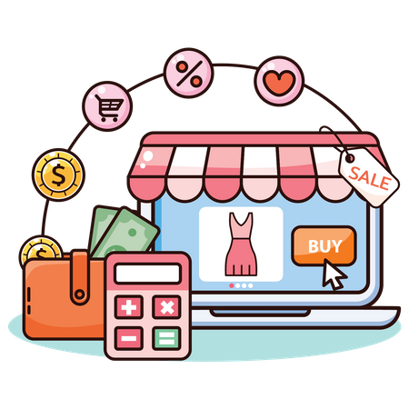 Site de compras on-line  Ilustração