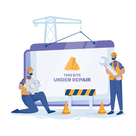 Website Under Repair Maintenance Illustration 일러스트레이션