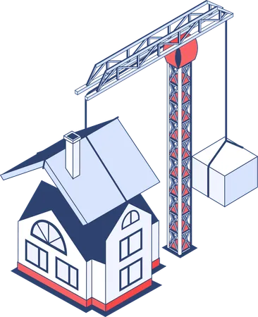 Sitio de construcción de viviendas  Ilustración
