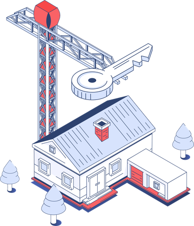 Sitio de construcción de bienes raíces  Ilustración