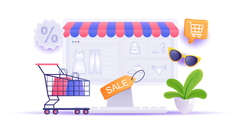 Sitio web de compras  Ilustración