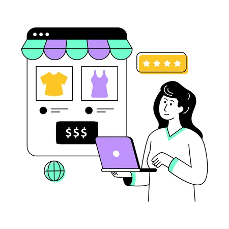 Sitio web de compras  Ilustración