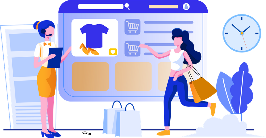 Sitio web de compras de comercio electrónico  Illustration