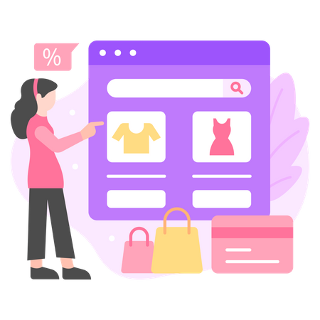 Sitio web de compras en línea  Ilustración