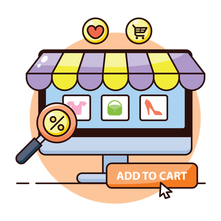 Sitio web de compras en línea  Ilustración