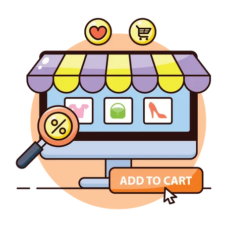 Sitio web de compras en línea  Ilustración