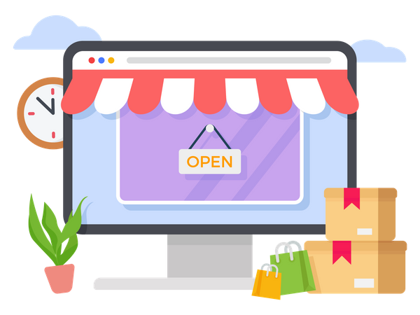 Sitio web de compras en línea  Ilustración