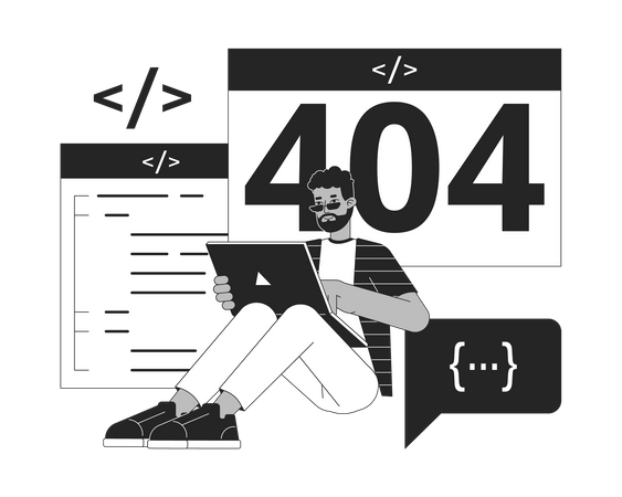 Error de creación del sitio web del desarrollador 404  Ilustración