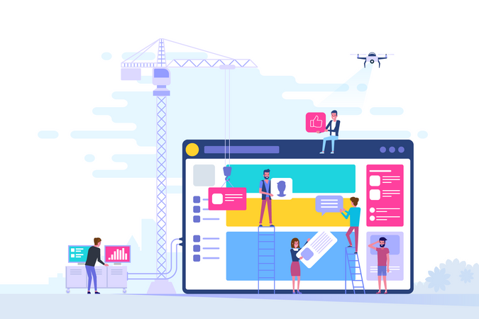 Desarrollo de sitio web ui ux  Ilustración