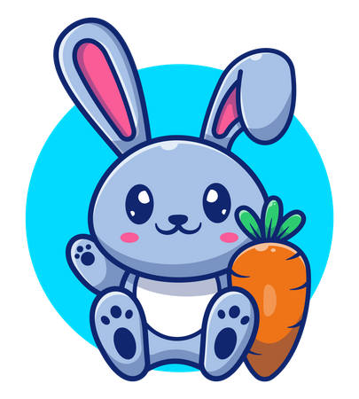 Sitting cute rabbit Illustration
