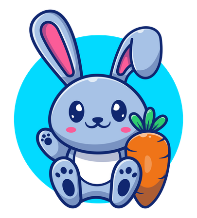 Sitting cute rabbit  Illustration