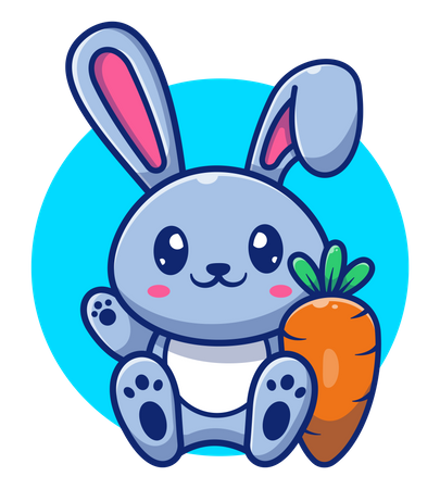 Sitting cute rabbit  イラスト