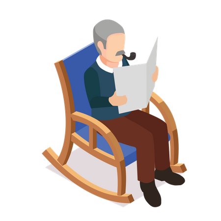 Sitting On Rolling Chair Illustration