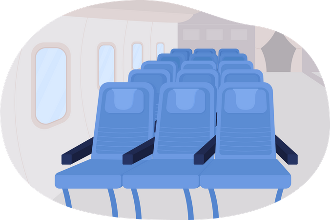 Sitzreihe für Passagiere im Flugzeug  Illustration