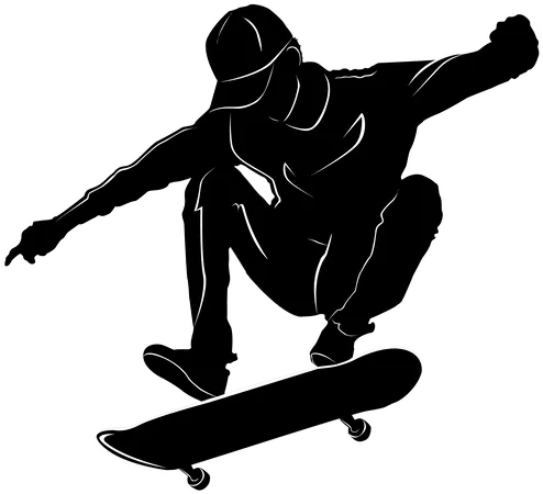 Paisagem De Design De Silhueta De Skate Ilustração