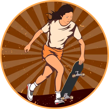 Skateboard Balanced  Illustration