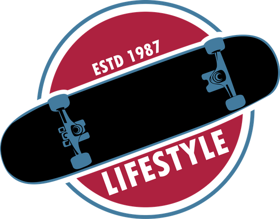 Équipe de sports extrêmes de skateboard  Illustration