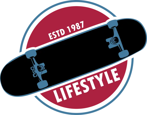 Équipe de sports extrêmes de skateboard  Illustration
