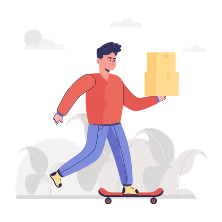 Skateboard-Lieferung  Illustration