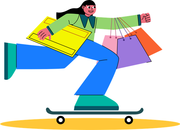 Skateboard Shopper  Illustration