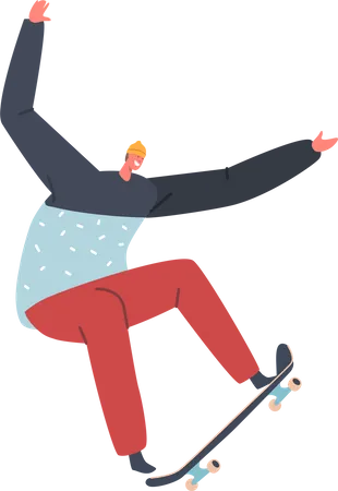 Skateboarder Male Illustration