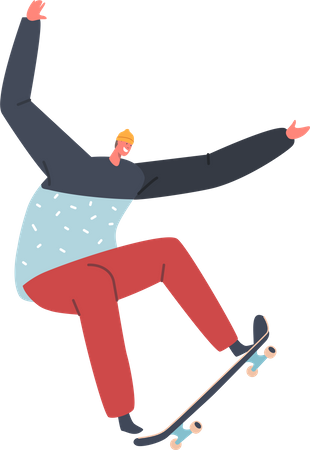 Skateboarder Male  Illustration