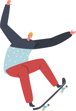 Skateboarder Male  Illustration