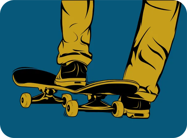 Skateboarder Vintage  Illustration